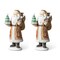 Set of 2 11.5"H Resin Christmas Gingerbread Santa Table Decor